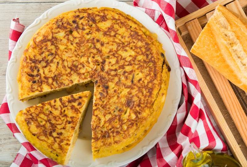 Typical Spanish omelette made with potatoes